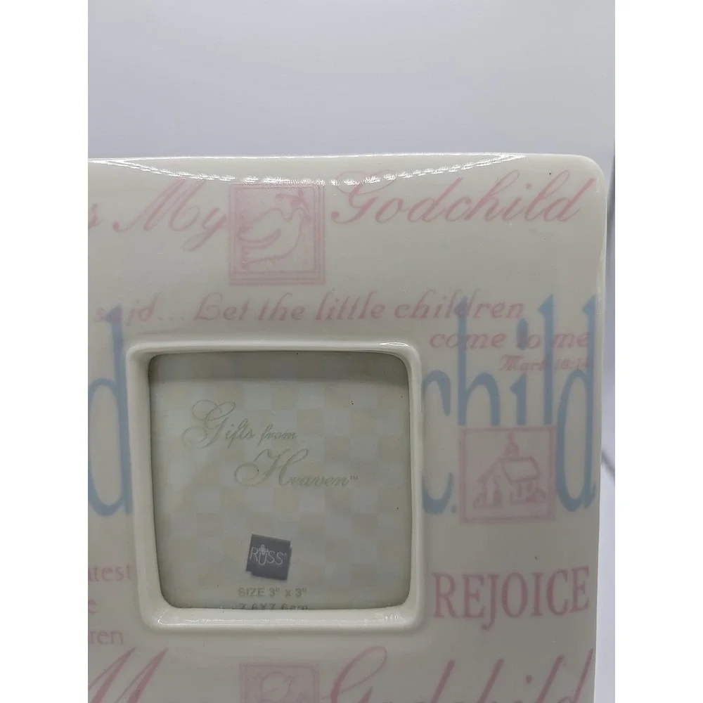 New Gods Greatest Gift 3x3‎ Picture Frame Godchild Pastel Colors Baby Boy Girl